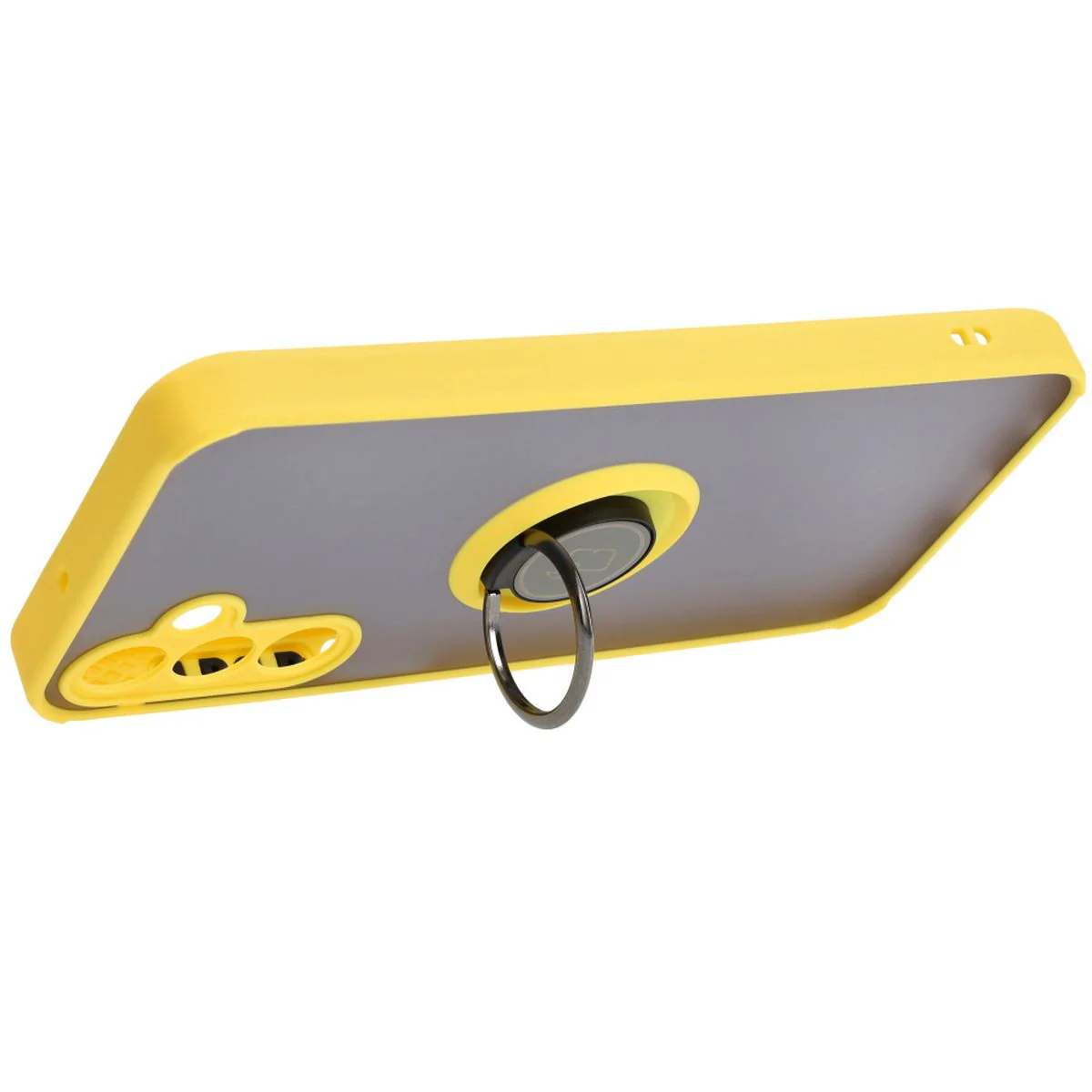 Handyhülle mit Fingergriff für Galaxy A15 5G/4G, Bizon Case Hybrid Ring, getönt mit gelbem Rahmen - Image 5