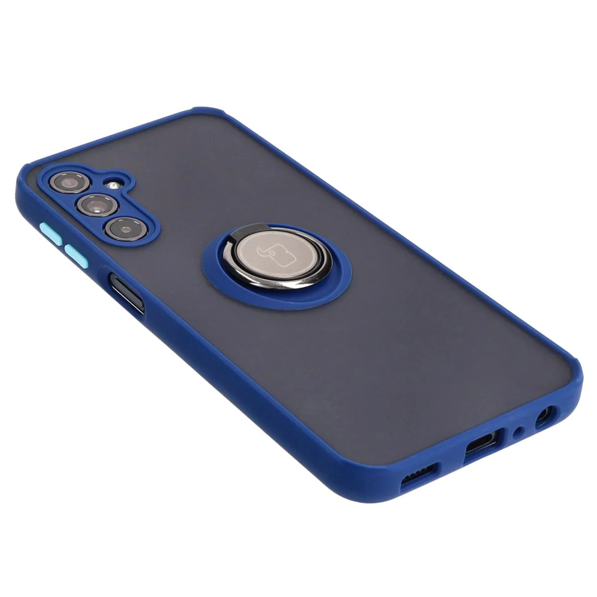 Handyhülle mit Fingergriff für Galaxy M34 5G, Bizon Case Hybrid Ring, getönt mit dunkelblauem Rahmen - Image 4
