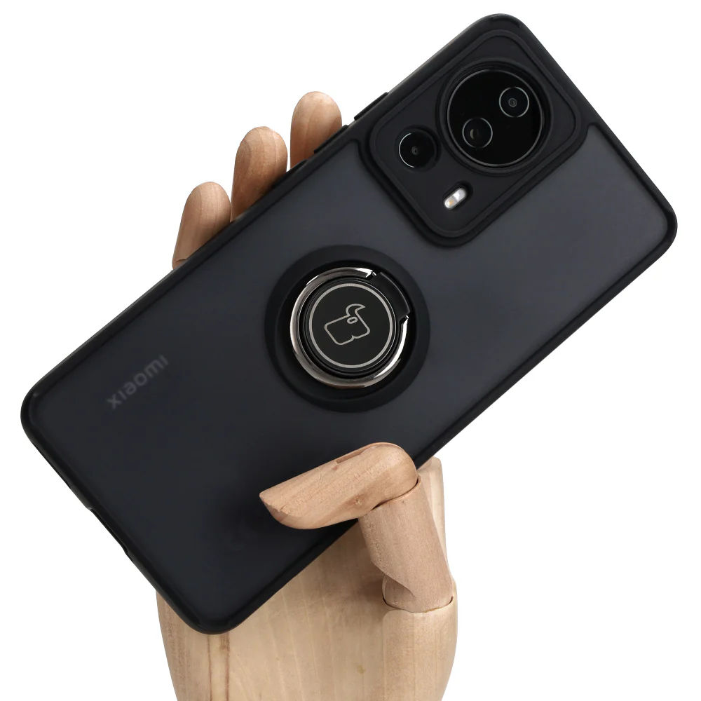 Handyhülle mit Fingergriff für Xiaomi 13 Lite, Bizon Case Hybrid Ring, getönt mit schwarzem Rahmen