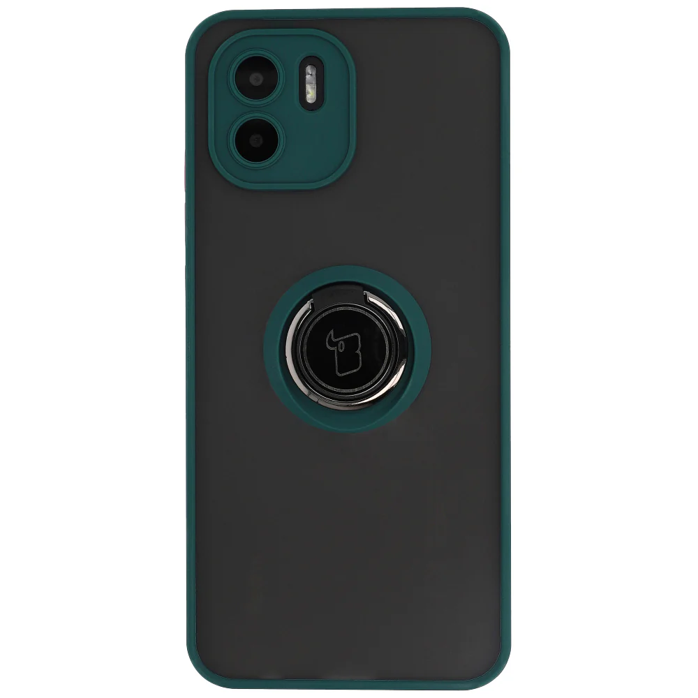 Handyhülle mit Fingergriff für Xiaomi Redmi A1, Bizon Case Hybrid Ring, getönt mit dunkelgrünem Rahmen - Image 2
