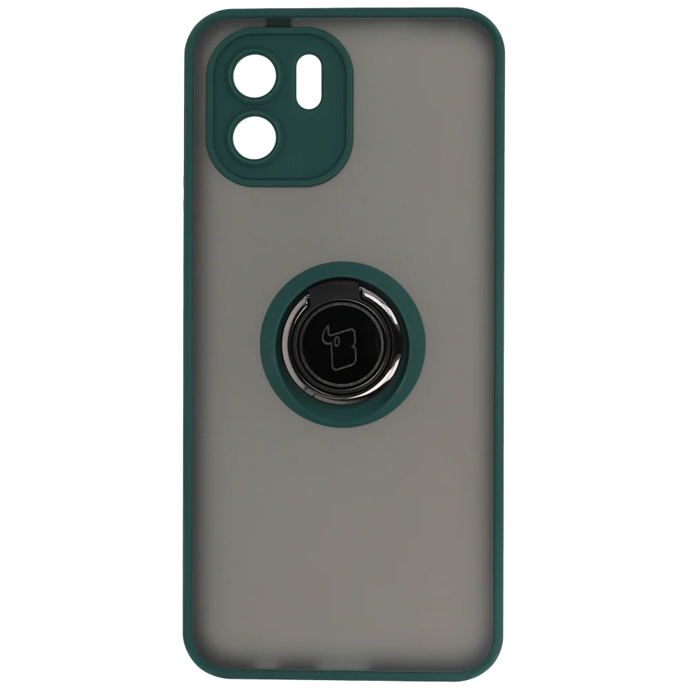 Handyhülle mit Fingergriff für Xiaomi Redmi A1, Bizon Case Hybrid Ring, getönt mit dunkelgrünem Rahmen - Image 3