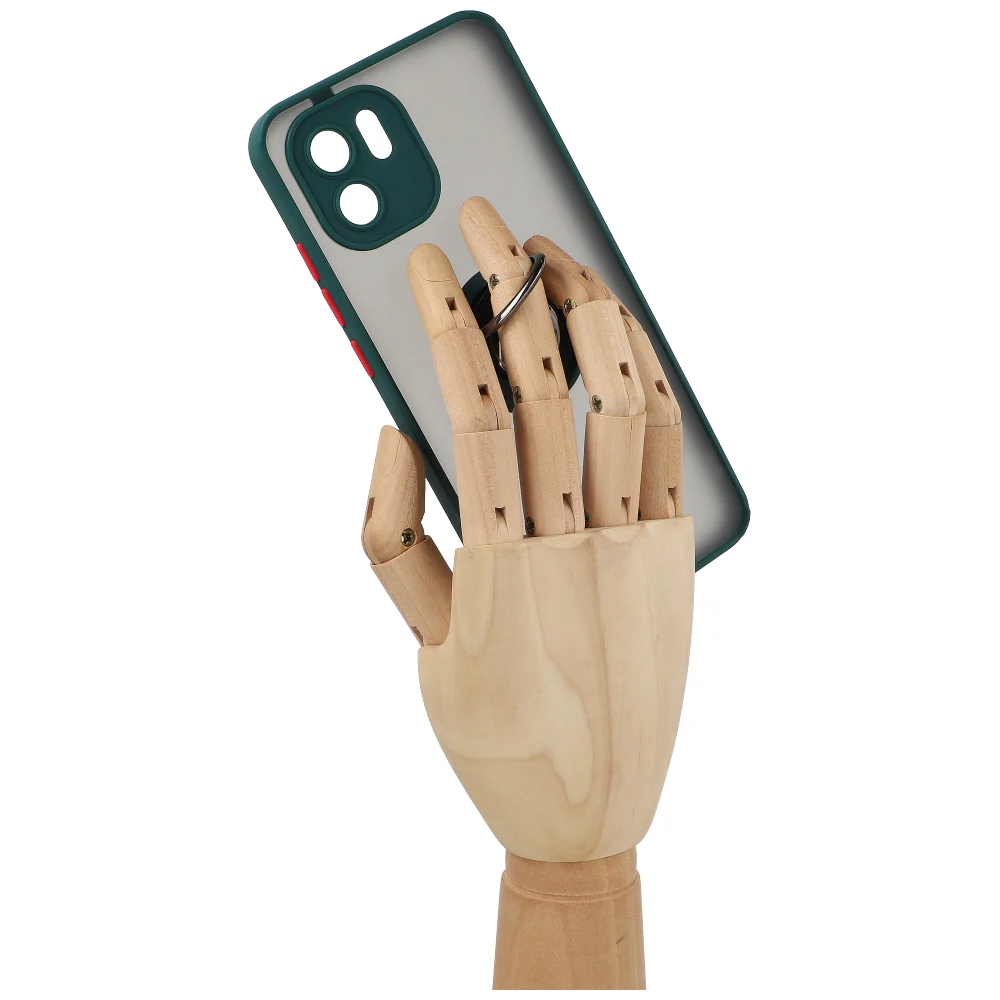 Handyhülle mit Fingergriff für Xiaomi Redmi A1, Bizon Case Hybrid Ring, getönt mit dunkelgrünem Rahmen - Image 9