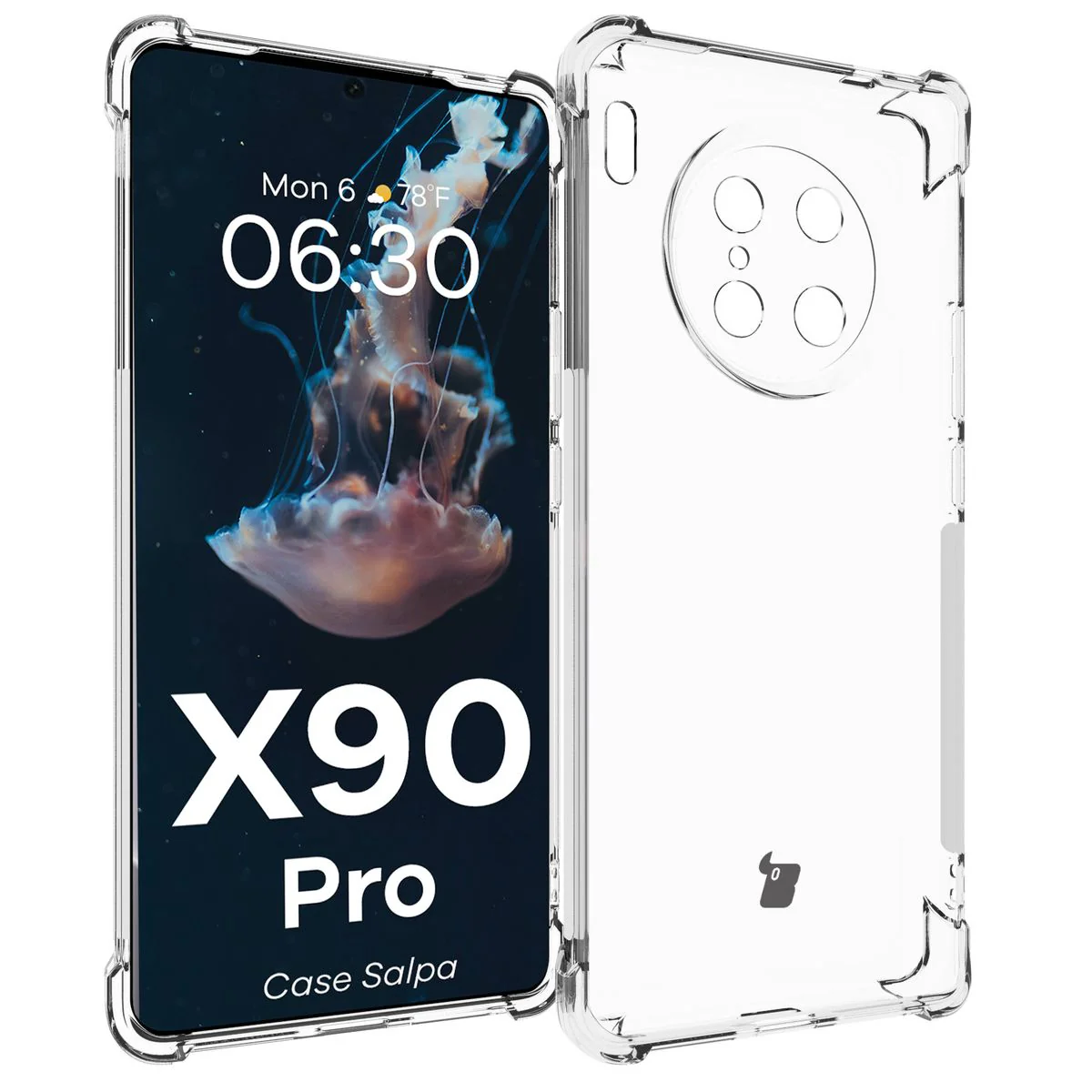 Flexible Schutzhülle für Vivo X90 Pro, Bizon Case Salpa, Transparent
