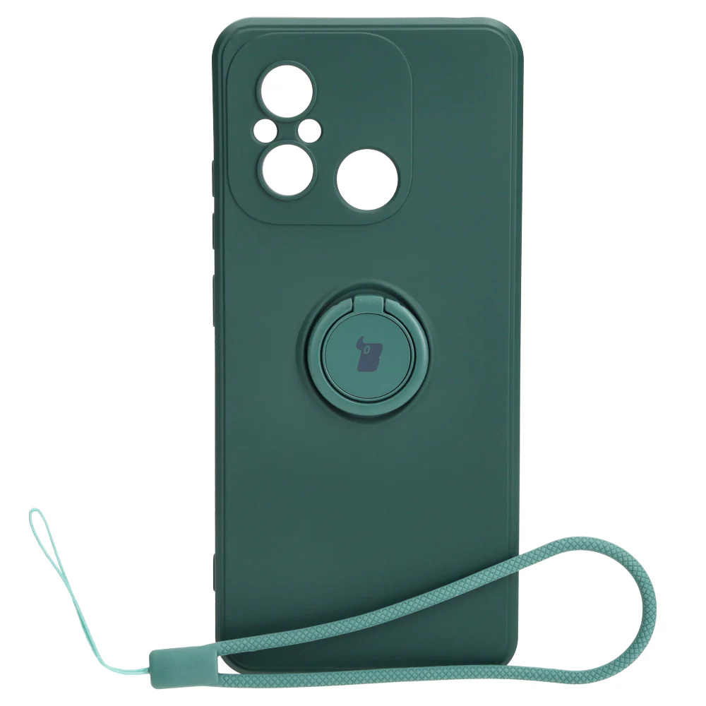 Schutzhülle Bizon Case Silicone Ring Sq für Xiaomi Redmi 12C, Dunkelgrün