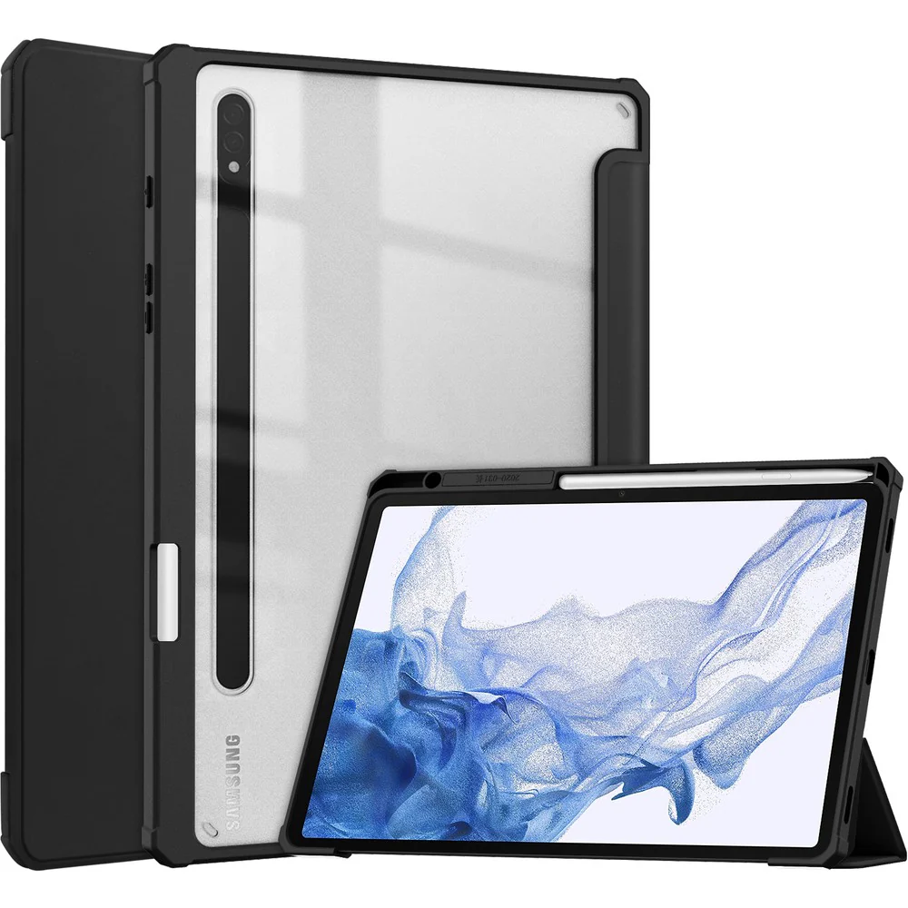 Schutzhülle Bizon Case Tab Clear Matt für Galaxy Tab S8 / S7, Schwarz