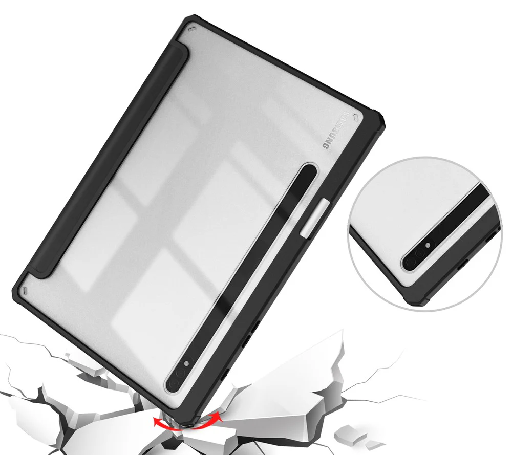 Schutzhülle Bizon Case Tab Clear Matt für Galaxy Tab S8 / S7, Schwarz - Image 6