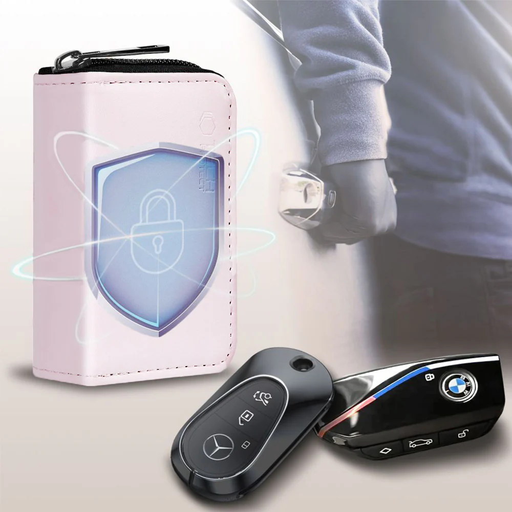 Schutzhülle Faradayscher Käfig, Tech-Protect KLR300 Pouch Keyless RFID Signal Blocker Case, Hellrosa - Image 2