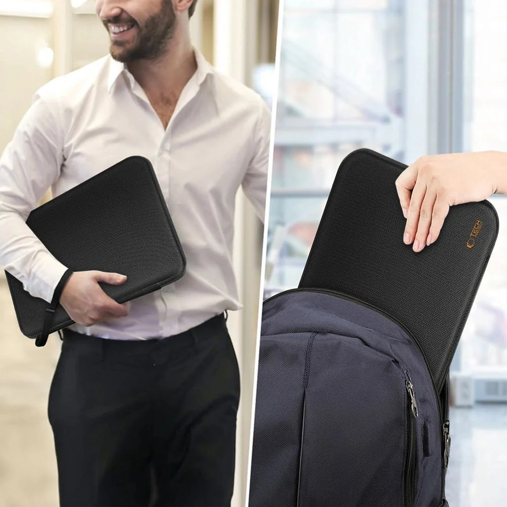 Schutzhülle für 13-14“ Laptop, Tech-Protect Hardpouch, Schwarz mit Orangen Elementen - Image 5