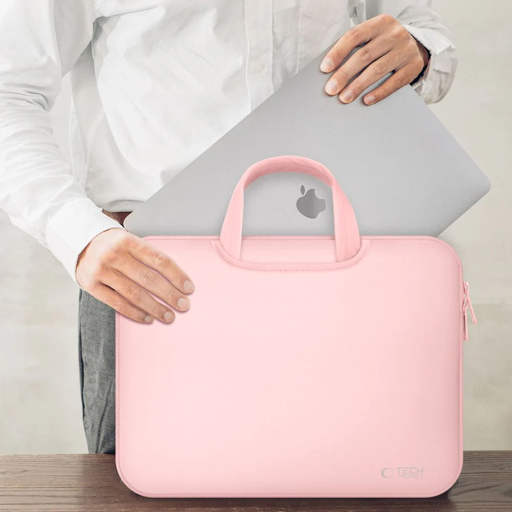 Schutzhülle für 15" / 16" Laptop, Tech-Protect Neopren Bag, Hellrosa - Image 7