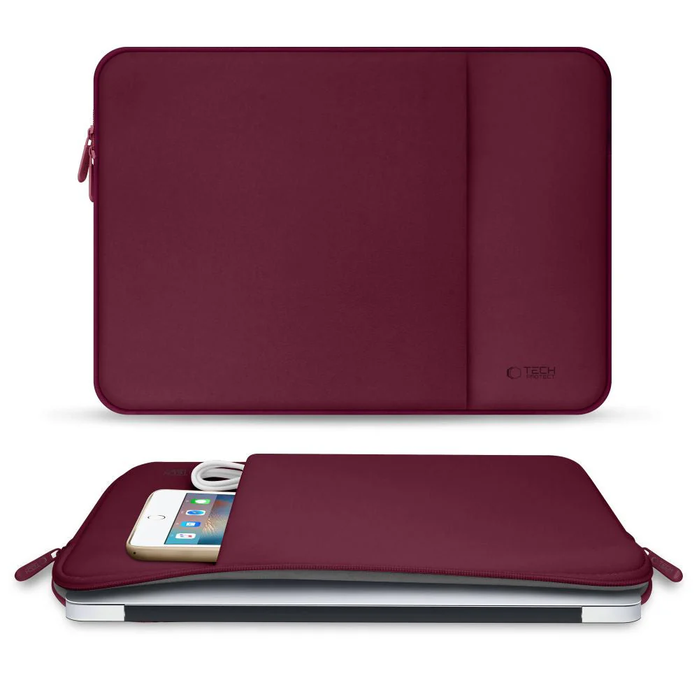 Schutzhülle für 15" / 16" Laptop, Tech-Protect Neopren, Kastanienbraun - Image 6