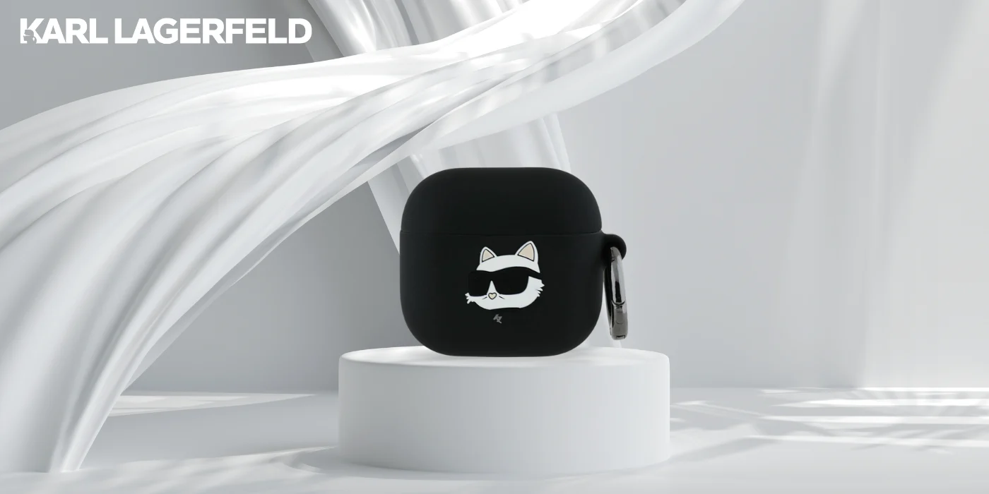 Schutzhülle für AirPods 4, Karl Lagerfeld Silicone Choupette Head 3D Case, Schwarz - Image 4