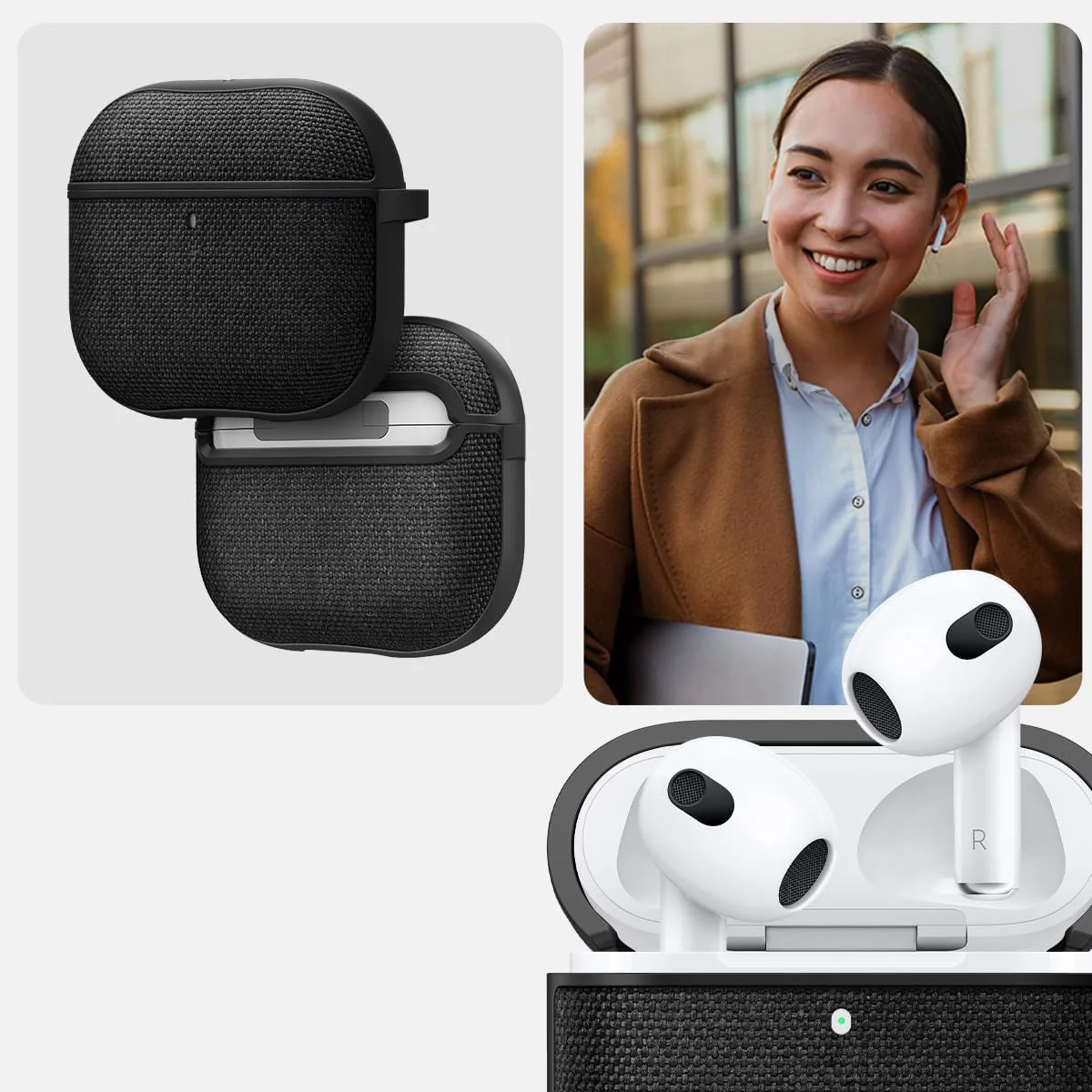 Schutzhülle für AirPods 4, Spigen Urban Fit, Schwarz - Image 12
