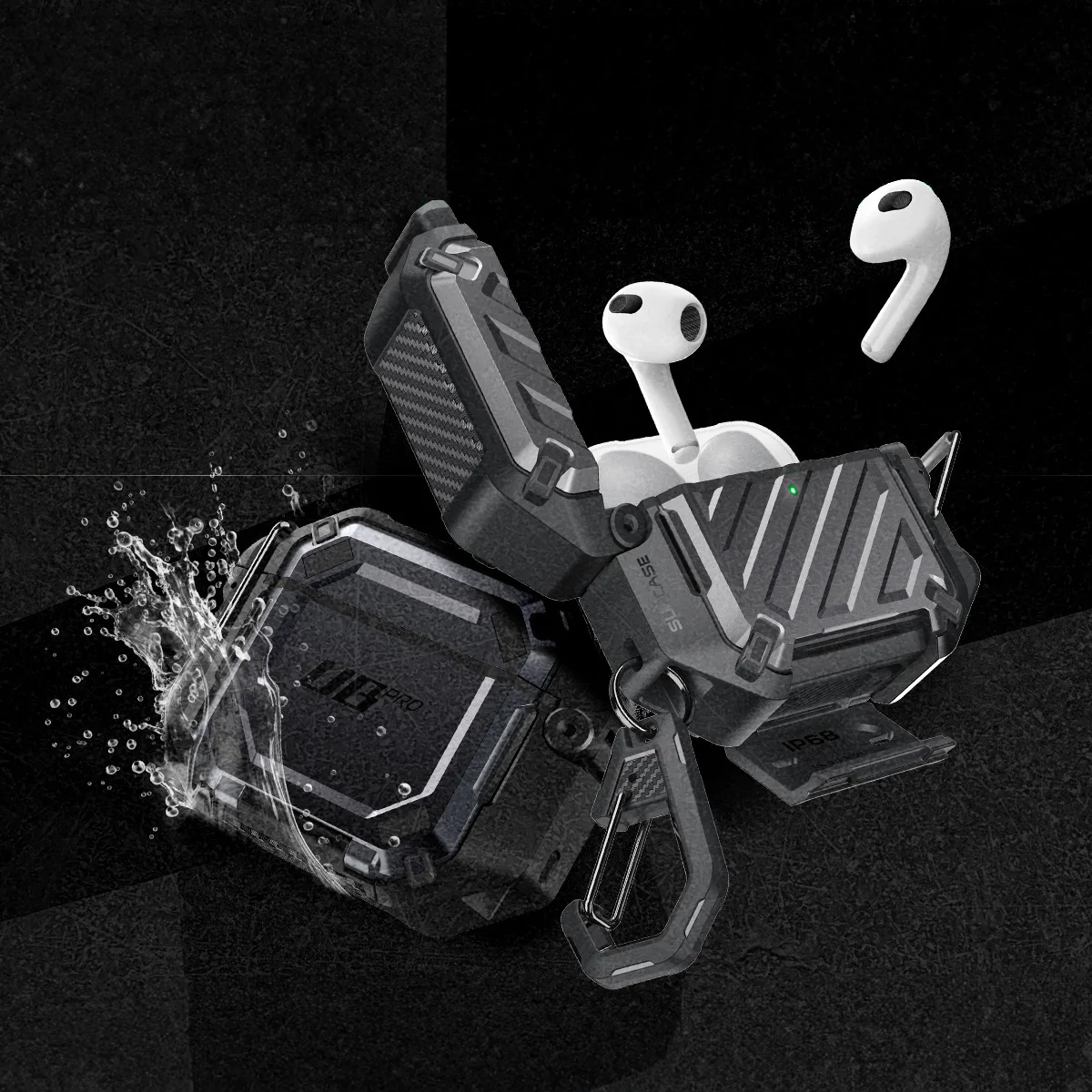Schutzhülle für AirPods 4, Supcase UB Pro IP68 wasserdicht mit MagSafe, Schwarz - Image 10