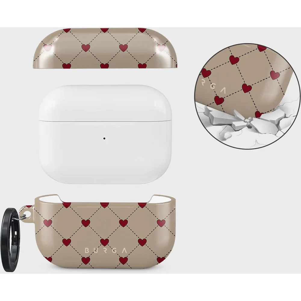 Schutzhülle für AirPods Pro 2, Burga Love Letter, Beige und Rot - Image 3