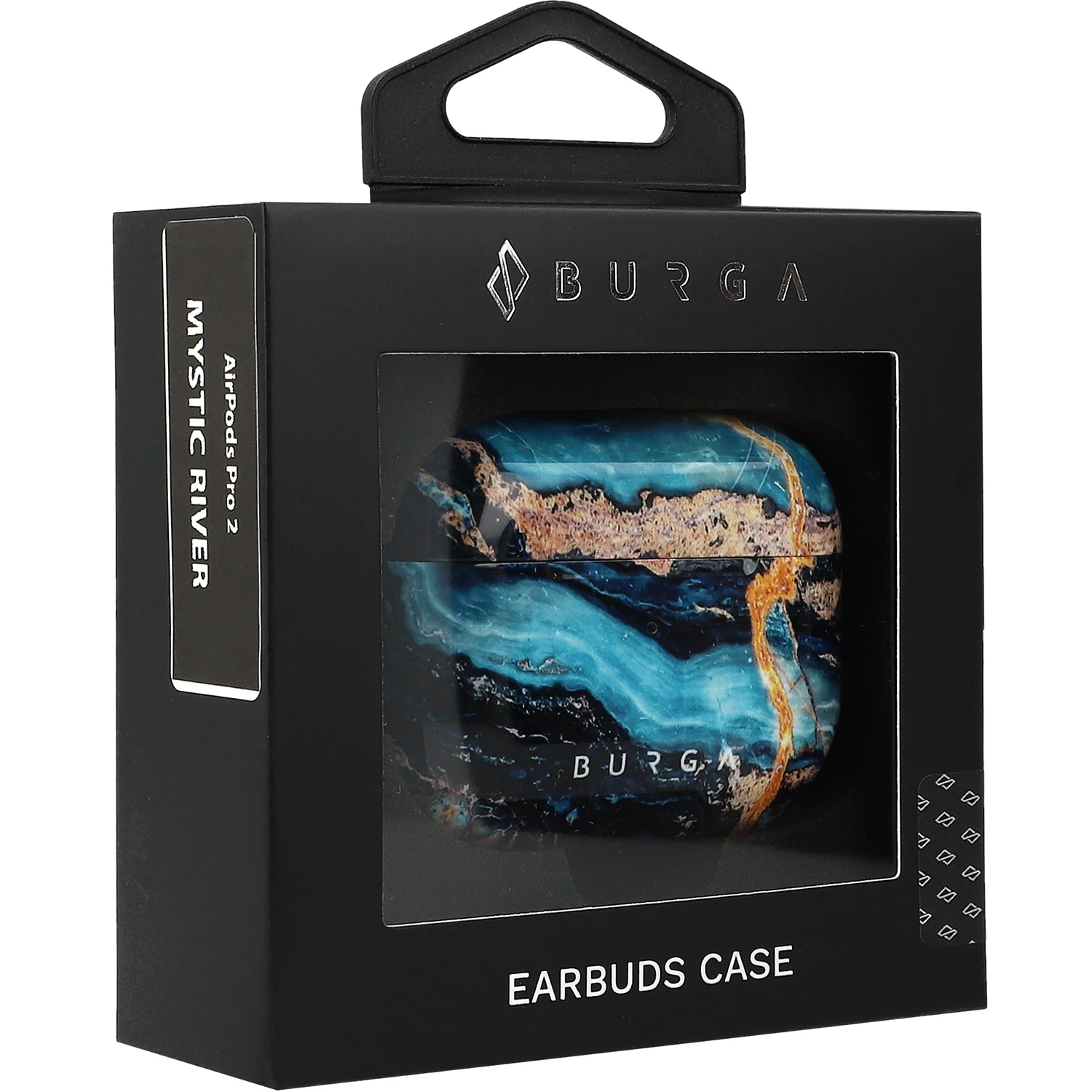 Schutzhülle für AirPods Pro 2, Burga Mystic River, Blau-goldener Marmor - Image 5