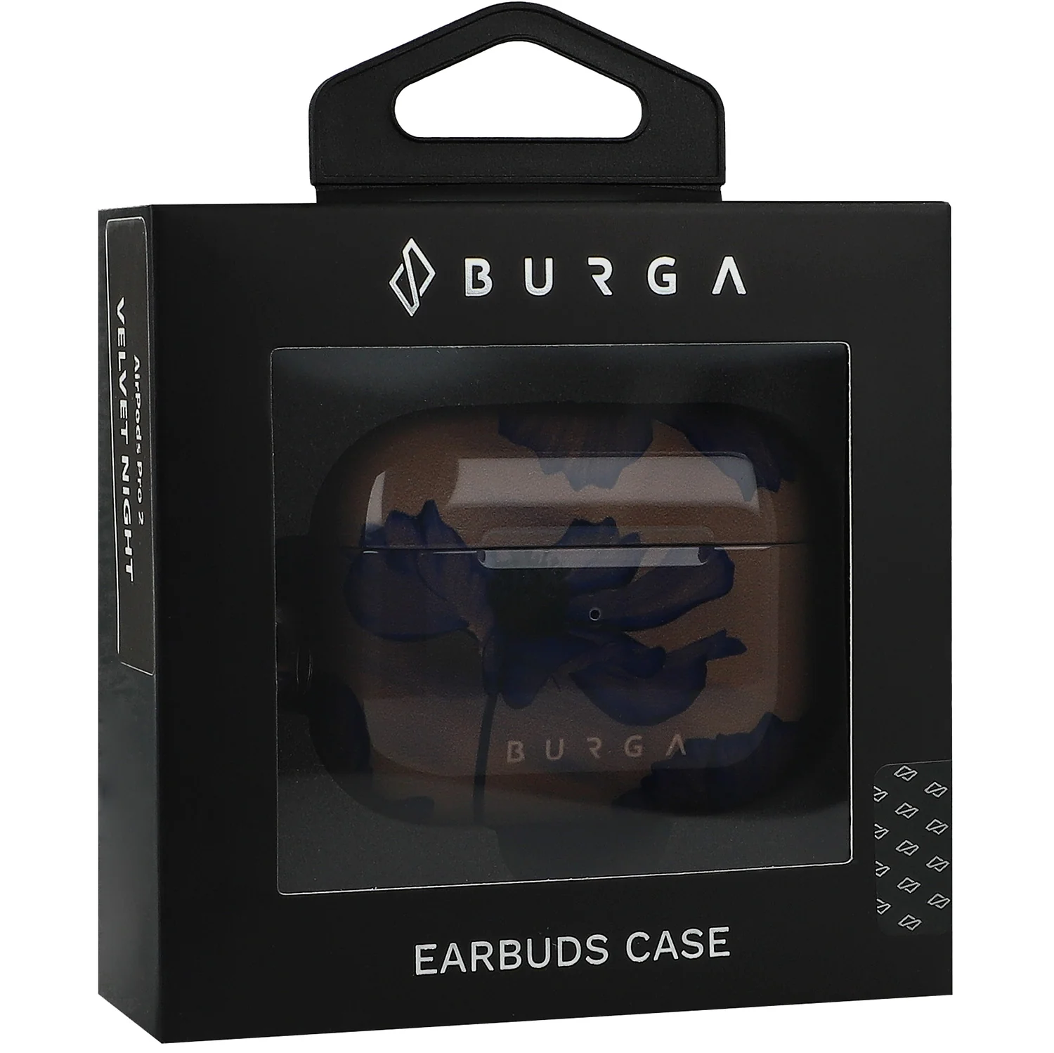 Schutzhülle für AirPods Pro 2, Burga Velvet Night, Braun mit marineblauen Blumen - Image 8