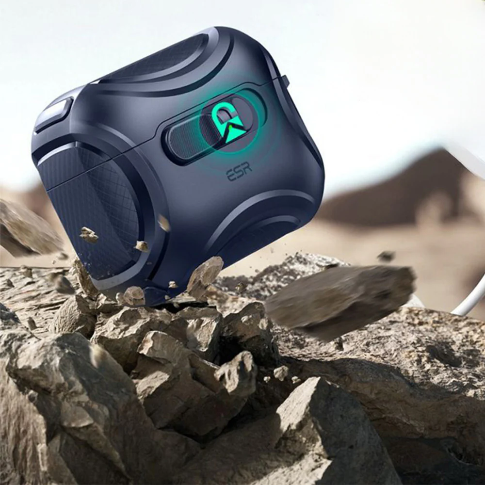 Schutzhülle für AirPods Pro 3, ESR Cyber FlickLock Halolock mit MagSafe, Dunkelblau - Image 6