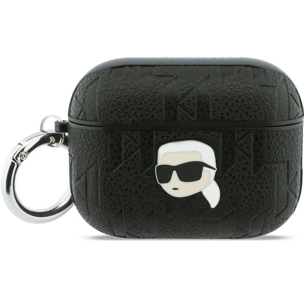 Schutzhülle für AirPods Pro 3, Karl Lagerfeld Monogram Karl Head, Schwarz