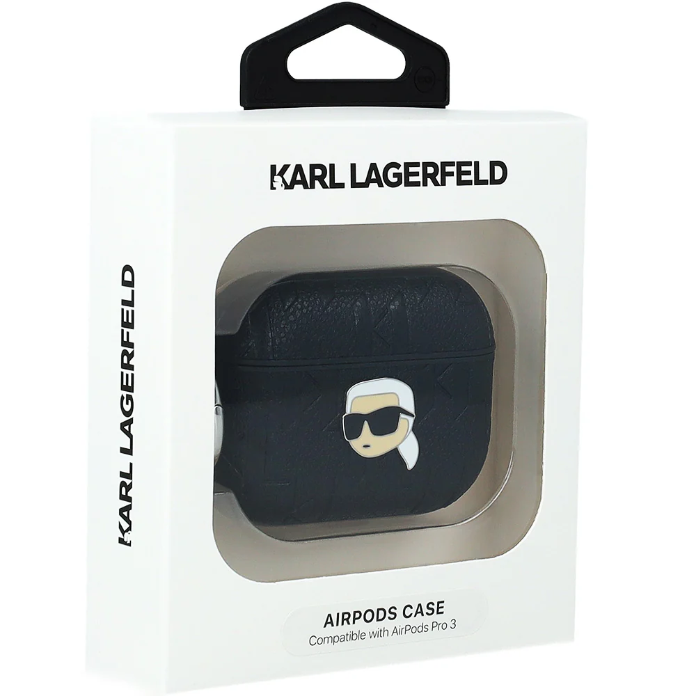 Schutzhülle für AirPods Pro 3, Karl Lagerfeld Monogram Karl Head, Schwarz - Image 4