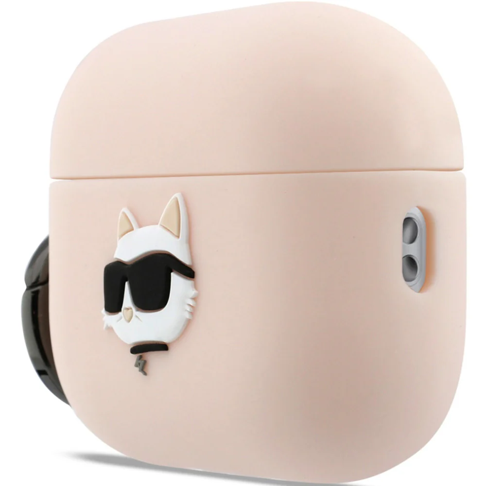 Schutzhülle für AirPods Pro 3, Karl Lagerfeld Silicone Chaupette Head 3D, Rosa - Image 3