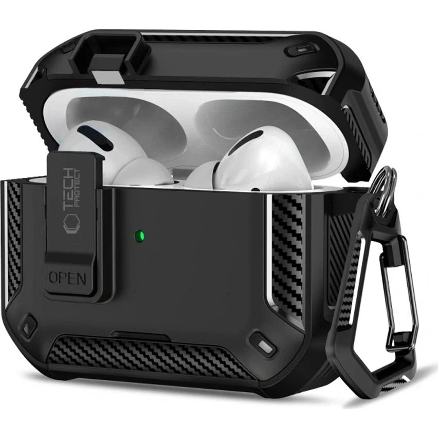 Schutzhülle für AirPods Pro 3, Tech-Protect Carbonox mit MagSafe, Schwarz