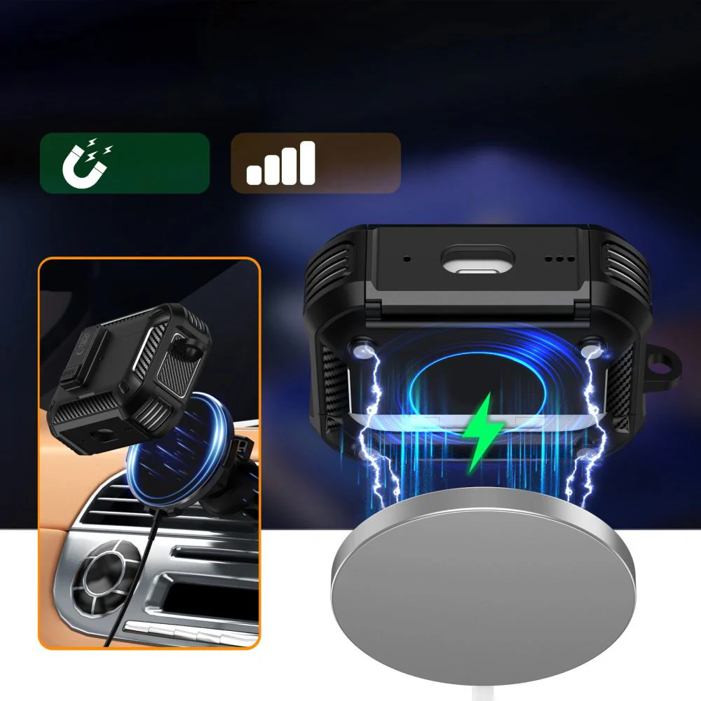Schutzhülle für AirPods Pro 3, Tech-Protect Carbonox mit MagSafe, Schwarz - Image 3
