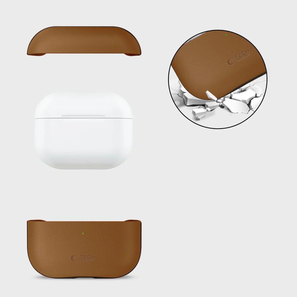 Schutzhülle für AirPods Pro 3, Tech-Protect NaturalFit, Braun - Image 8