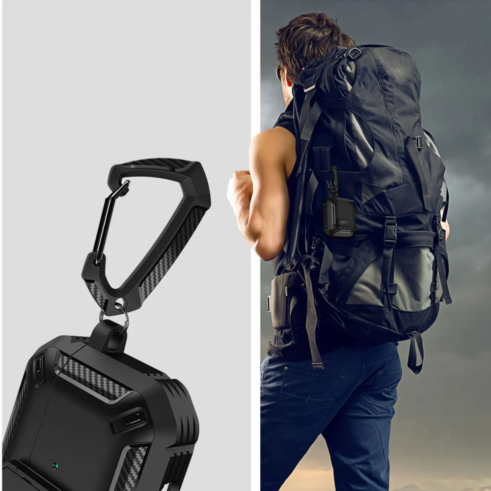 Schutzhülle für Apple AirPods 4, Tech-Protect Carbonox, Schwarz - Image 5
