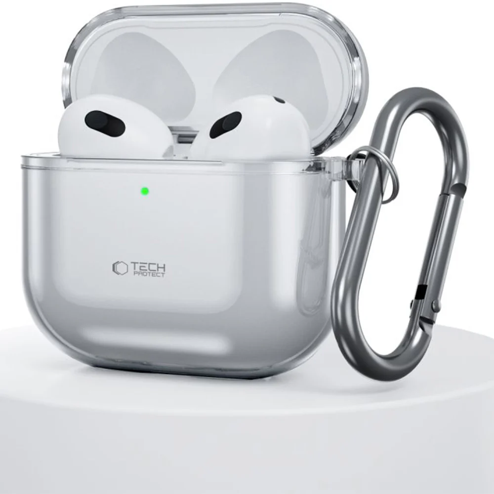 Schutzhülle für Apple AirPods 4, Tech-Protect Flexair Transparent-Grau - Image 4