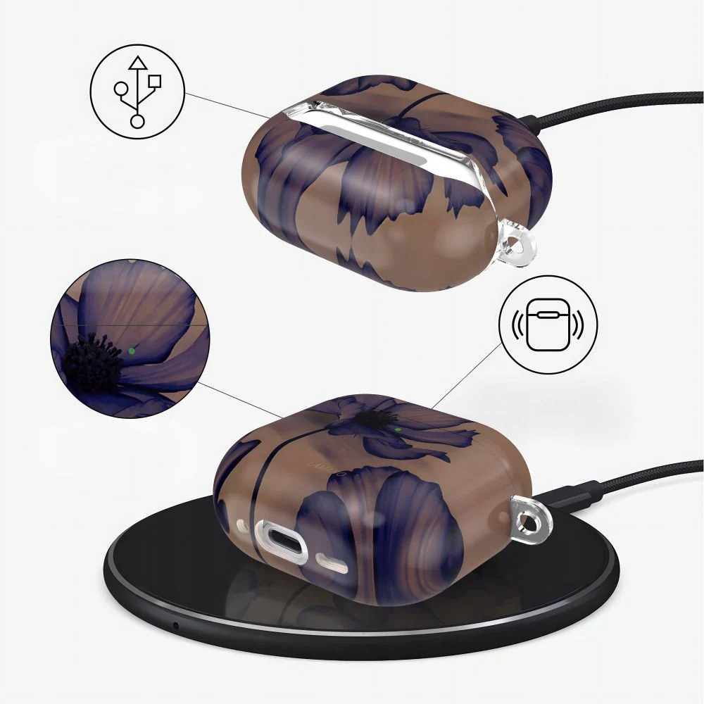 Schutzhülle für Apple AirPods 4, Tech-Protect Lamano, Braun mit Blumen - Image 6