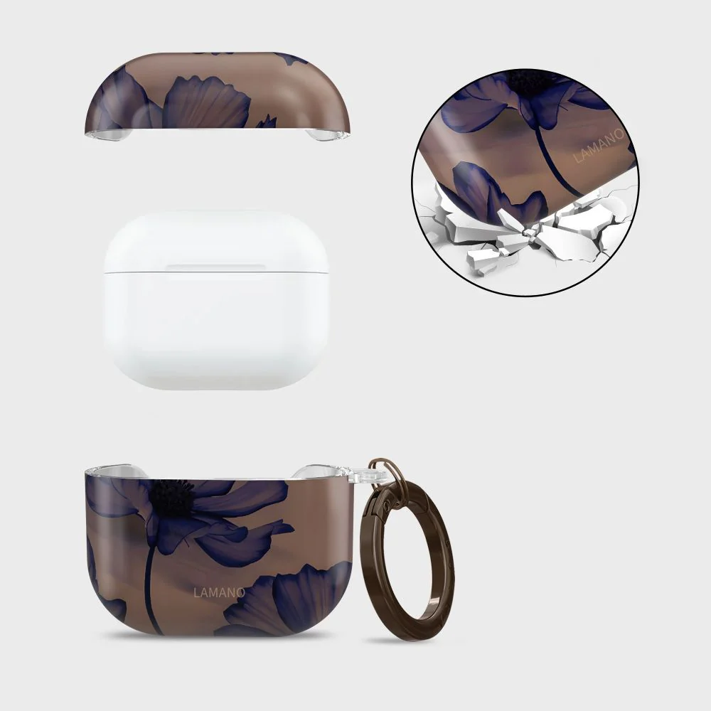 Schutzhülle für Apple AirPods 4, Tech-Protect Lamano, Braun mit Blumen - Image 7