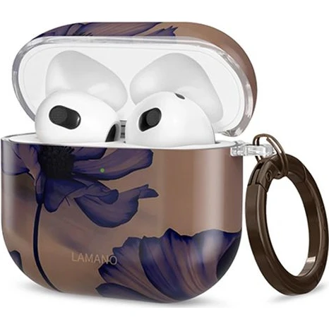 Schutzhülle für Apple AirPods 4, Tech-Protect Lamano, Braun mit Blumen - Image 8