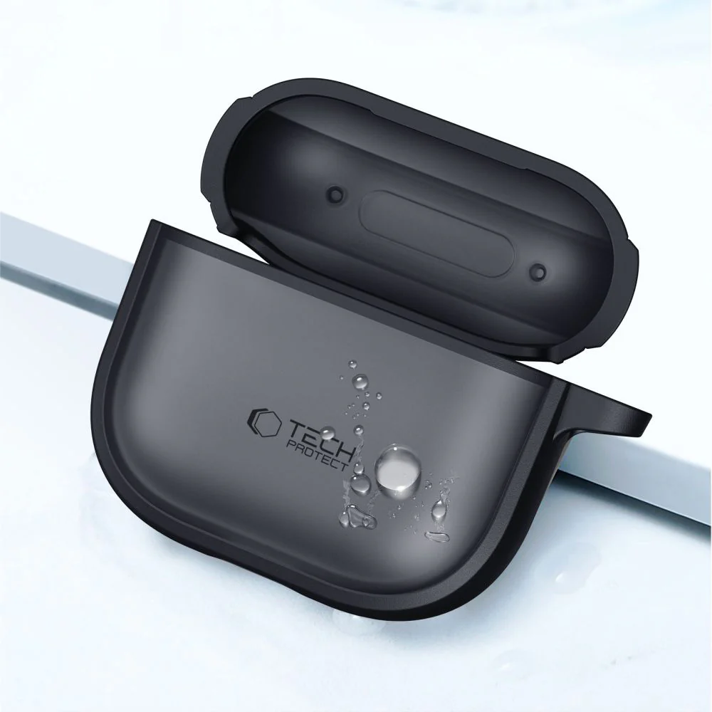 Schutzhülle für Apple AirPods 4, Tech-Protect Magmat, Durchscheinend-Schwarz - Image 4