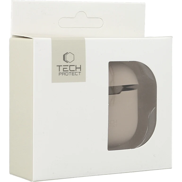Schutzhülle für Apple AirPods 4, Tech-Protect Silicone, Beige - Image 4