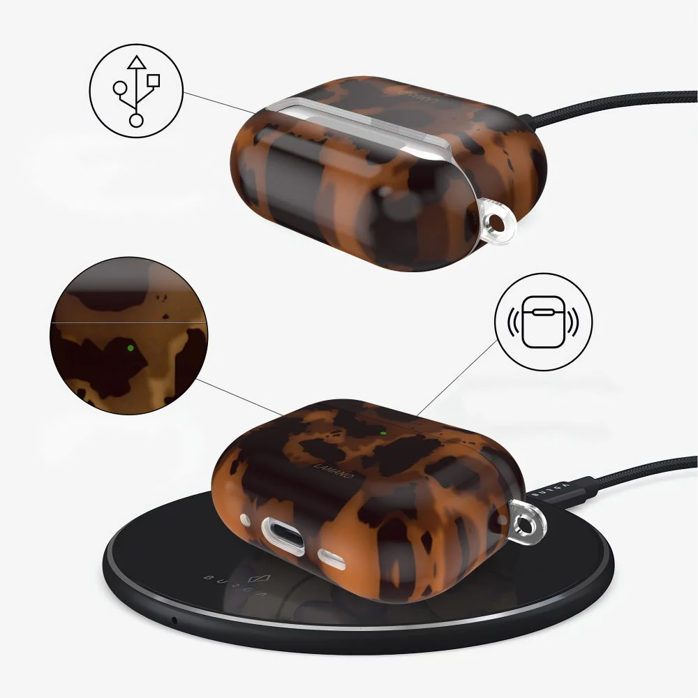 Schutzhülle für Apple AirPods Pro 1 / 2, Tech-Protect Lamano, Braun mit Panter - Image 5