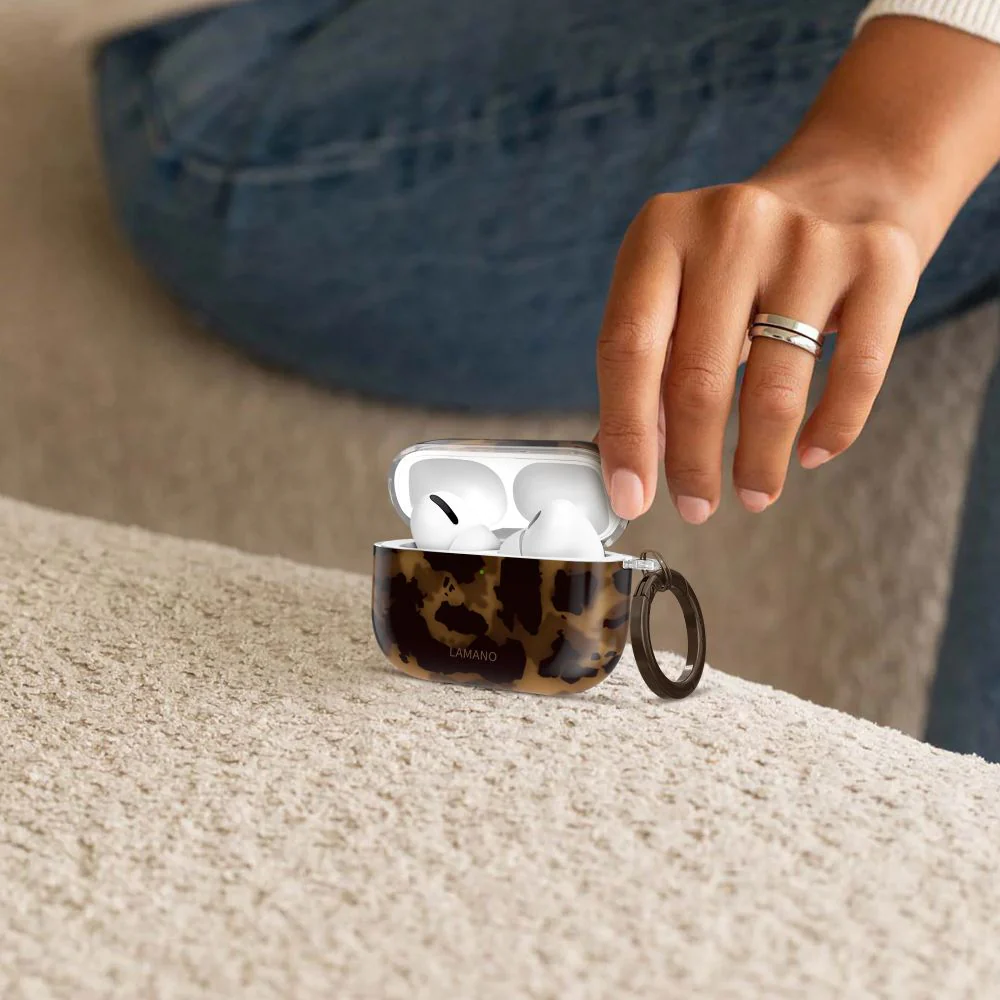 Schutzhülle für Apple AirPods Pro 1 / 2, Tech-Protect Lamano, Braun mit Panter - Image 6