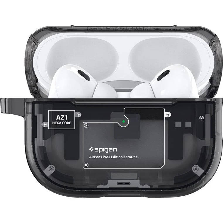 Schutzhülle für Apple AirPods Pro 2, Spigen Ultra Hybrid, Rauchfarben-Grau (Zero One) - Image 2
