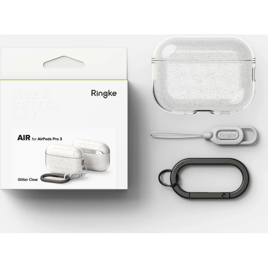 Schutzhülle für Apple AirPods Pro 3, Ringke Air, Transparent mit Brokat - Image 2