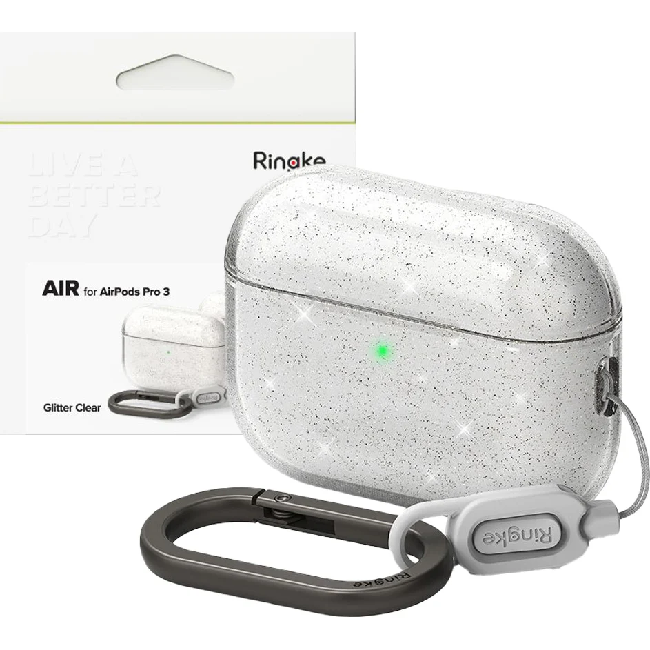 Schutzhülle für Apple AirPods Pro 3, Ringke Air, Transparent mit Brokat - Image 4