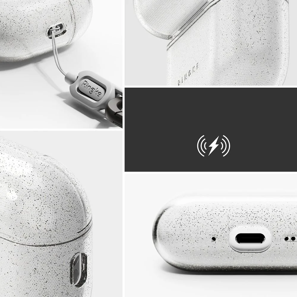 Schutzhülle für Apple AirPods Pro 3, Ringke Air, Transparent mit Brokat - Image 6