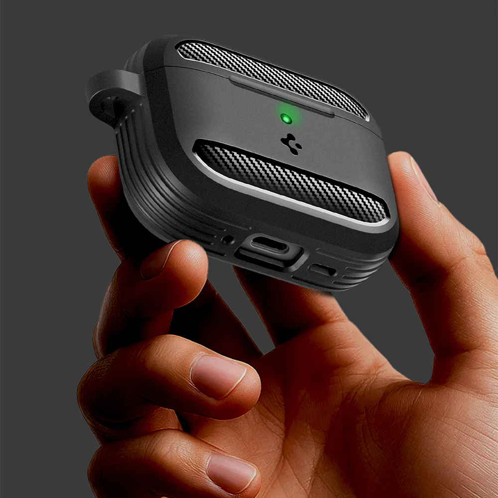Schutzhülle für Apple AirPods Pro 3, Spigen Rugged Armor, Schwarz - Image 14