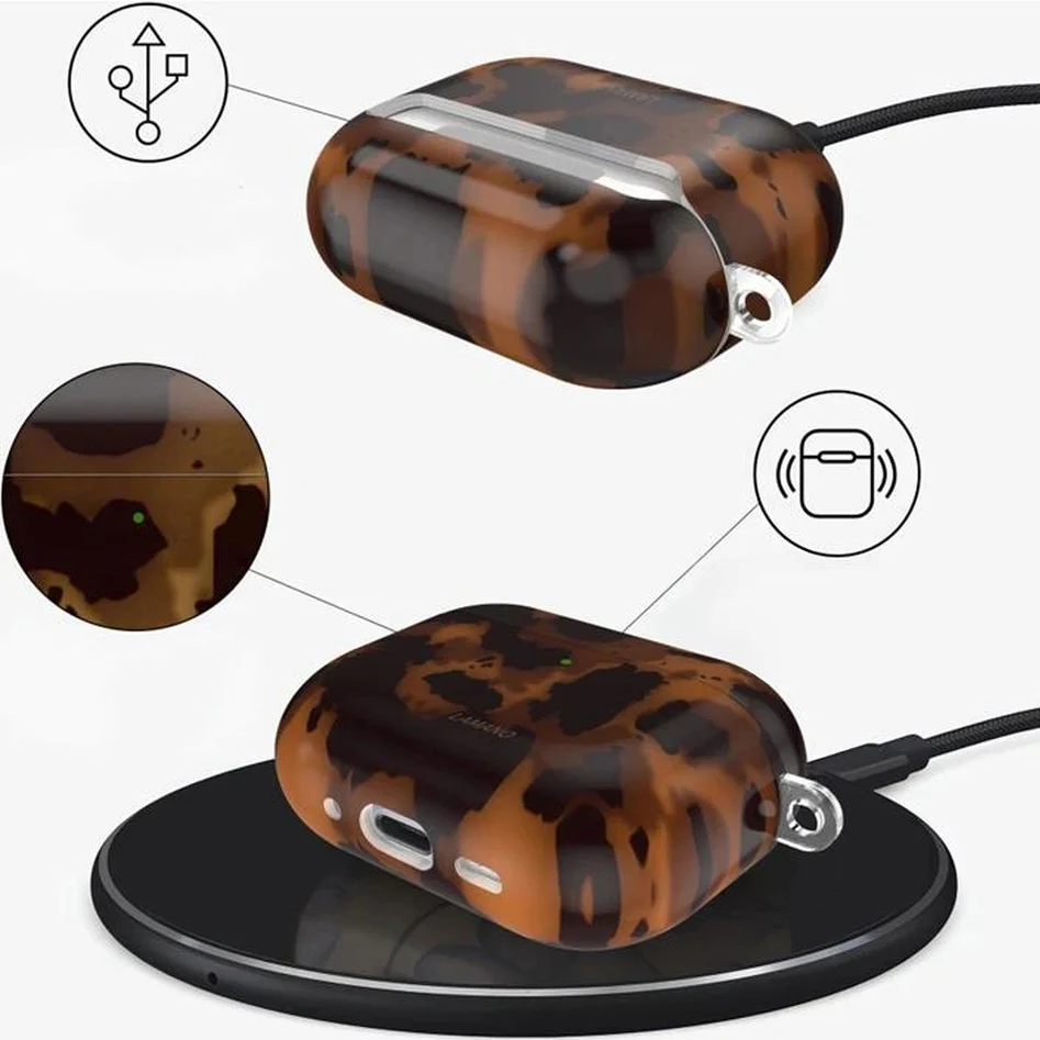 Schutzhülle für Apple AirPods Pro 3, Tech-Protect Lamano, Braune Leopardenfell - Image 4