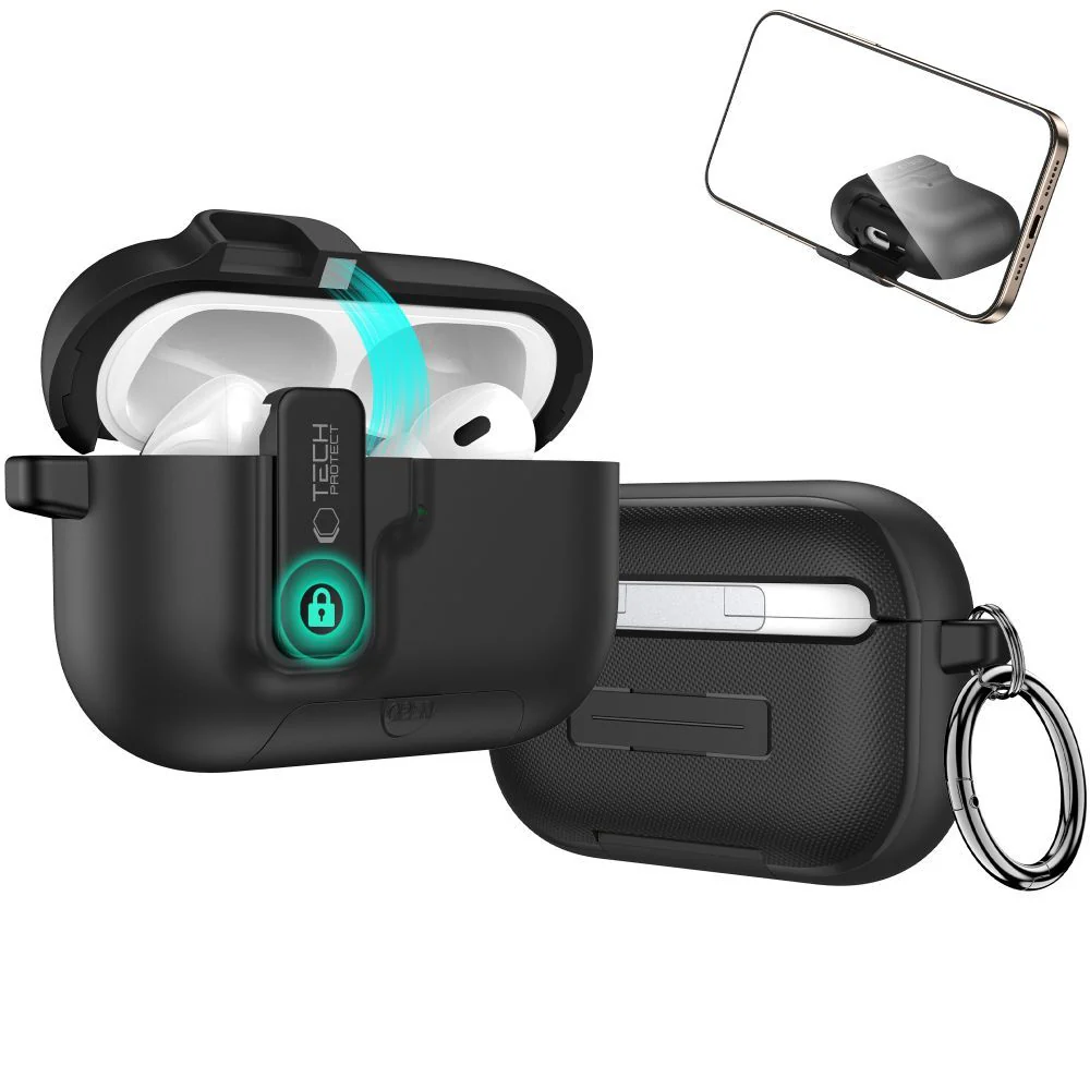 Schutzhülle für Apple AirPods Pro 3, Tech-Protect Slim Hook, Schwarz - Image 4