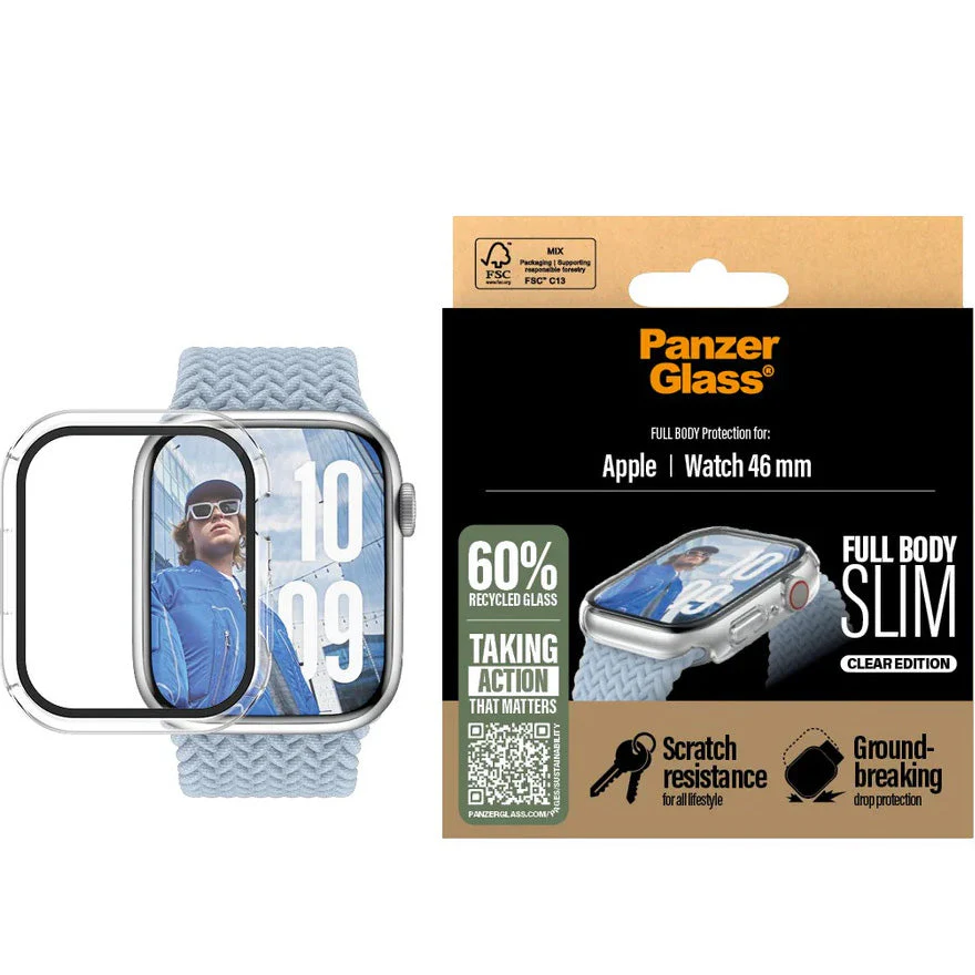 Schutzhülle für Apple Watch 11 / 10 (46 mm), PanzerGlass Snappie Full Body Slim, Transparent - Image 3