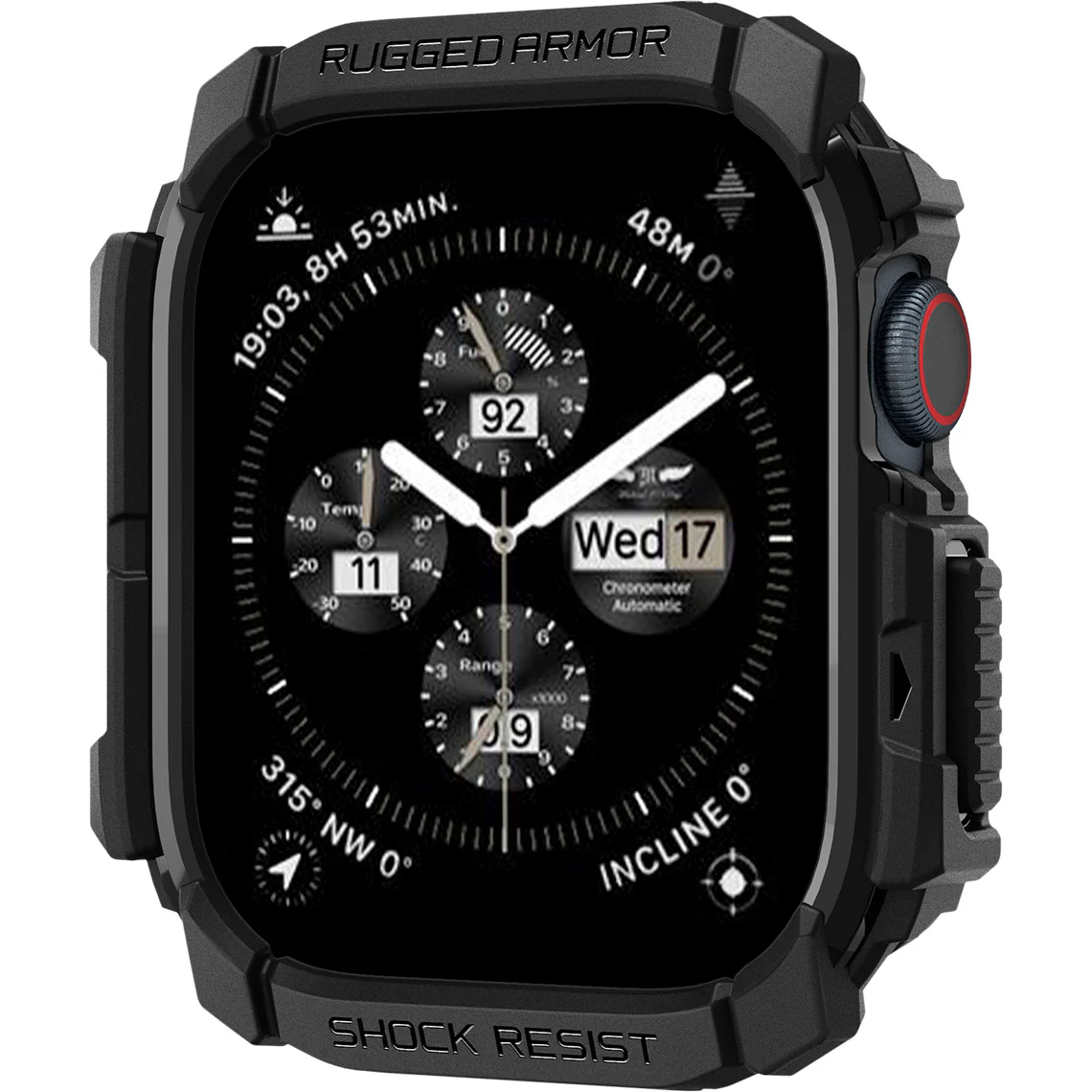 Schutzhülle für Apple Watch 10 46 mm, Spigen Rugged Armor, Schwarz - Image 3