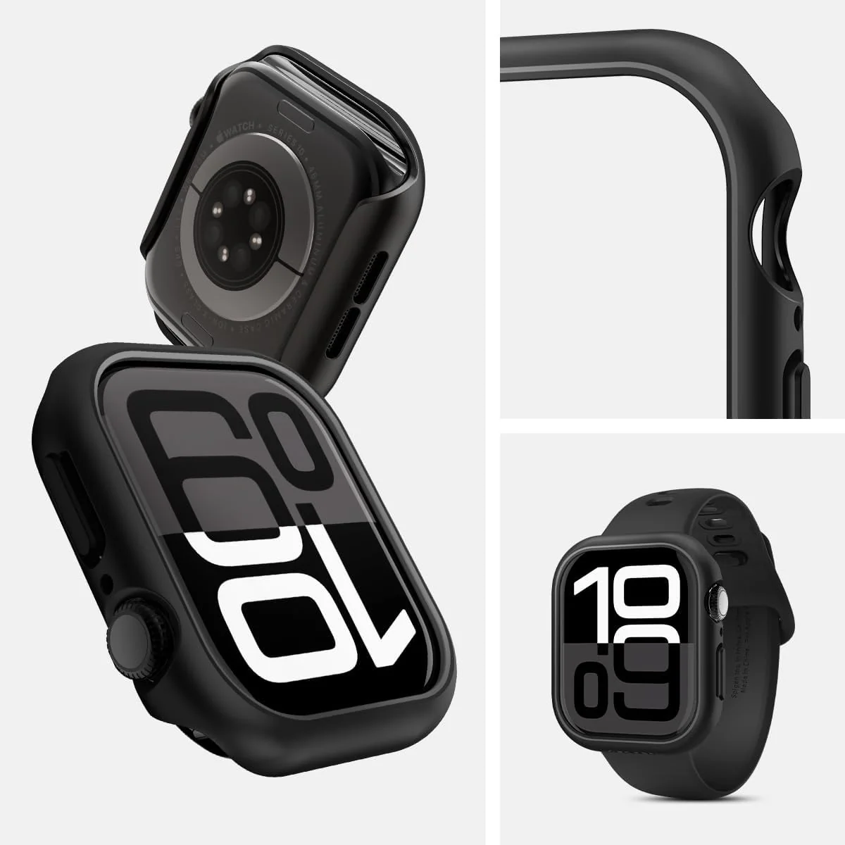 Schutzhülle für Apple Watch 11 / 10 46 mm, Spigen Thin Fit, Schwarz - Image 10
