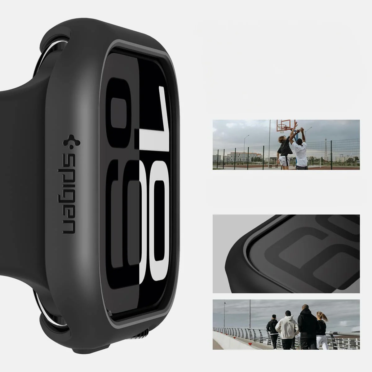 Schutzhülle für Apple Watch 11 / 10 46 mm, Spigen Thin Fit, Schwarz - Image 12