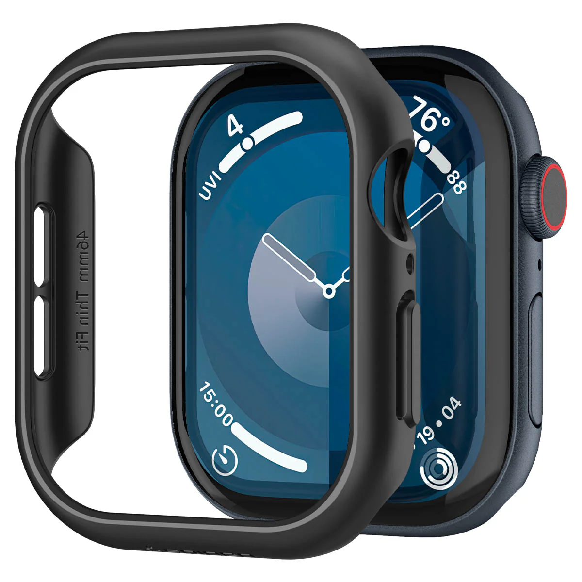 Schutzhülle für Apple Watch 11 / 10 46 mm, Spigen Thin Fit, Schwarz - Image 16