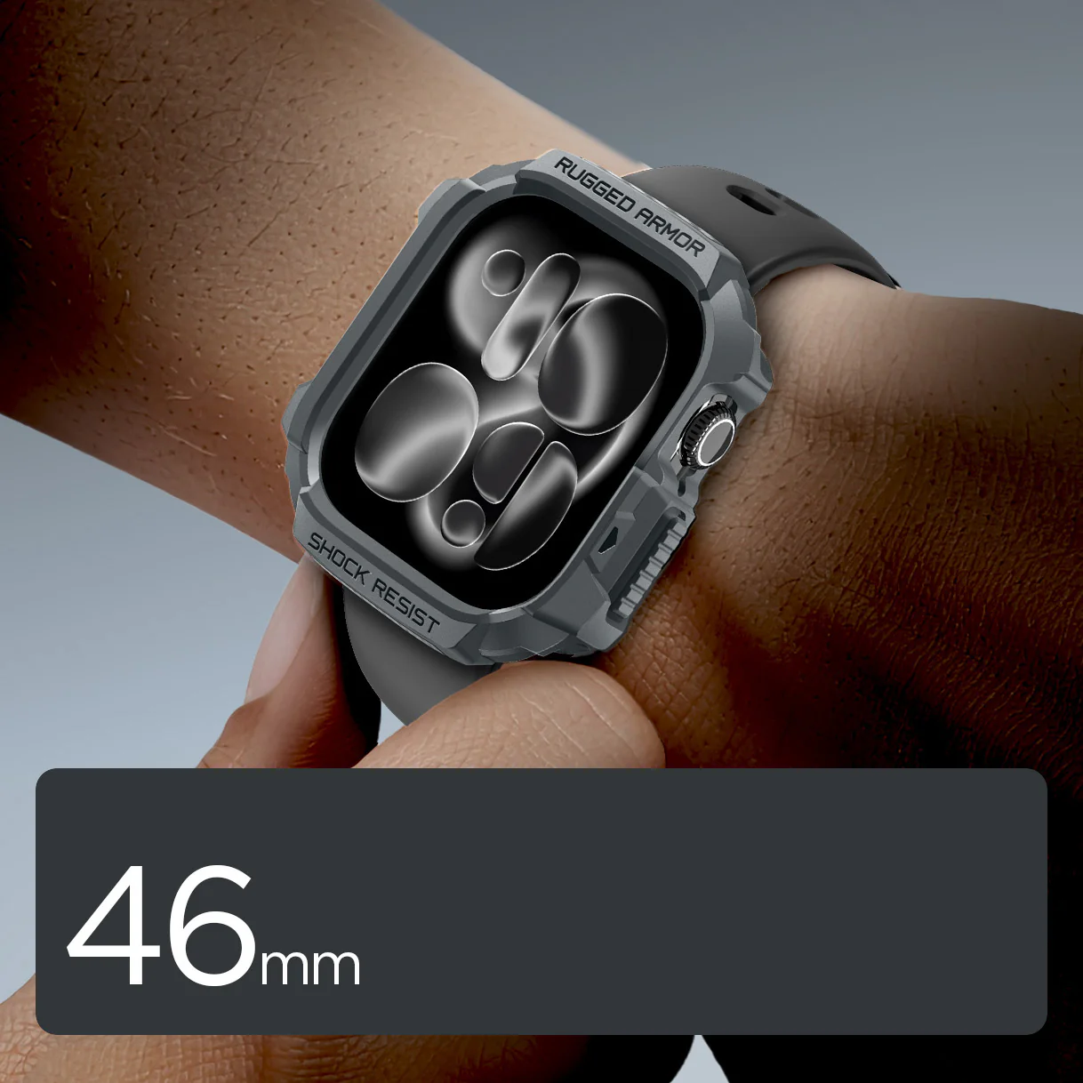 Schutzhülle für Apple Watch 11 / 10 46 mm, Spigen Rugged Armor 2, Grau - Image 16