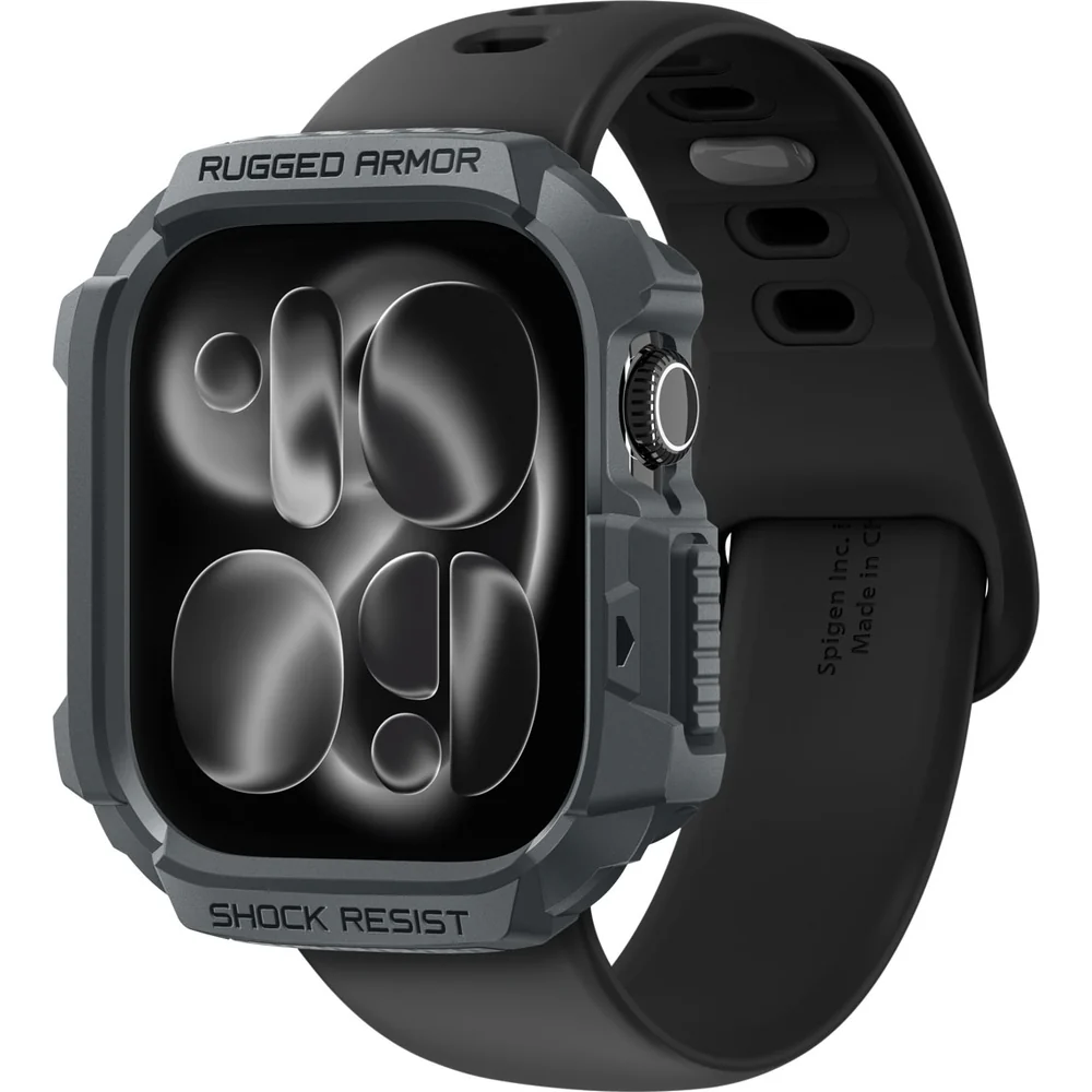 Schutzhülle für Apple Watch 11 / 10 46 mm, Spigen Rugged Armor 2, Grau - Image 5
